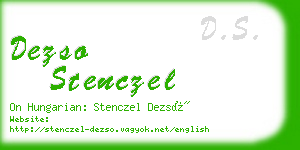 dezso stenczel business card